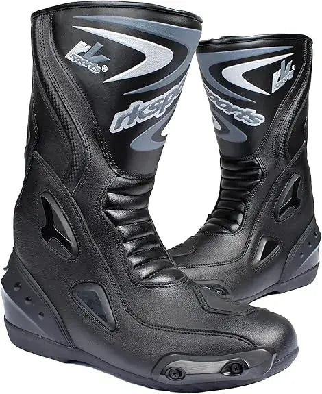 Black Women/Men Motorcycle Long Leather Boots Waterproof Motorbike Motorcycle Riding Shoes All Sizes Armored Sports/Touring