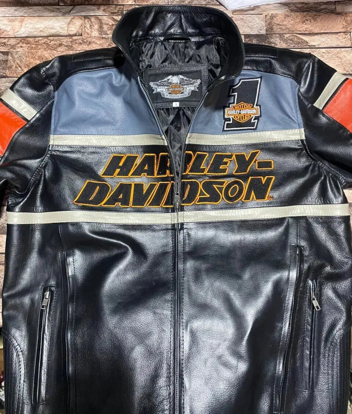 Harley Davison New Men's Handmade Cowhide Motorbike Racing Leather Jacket For Motorcycle Riders