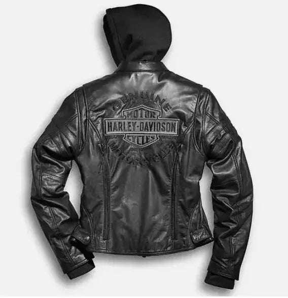 Harley Davison New Women's Motorbike Racing Biker Cowhide Leather Jacket Handmade For Motorcycle Riders CE Armored BLACK